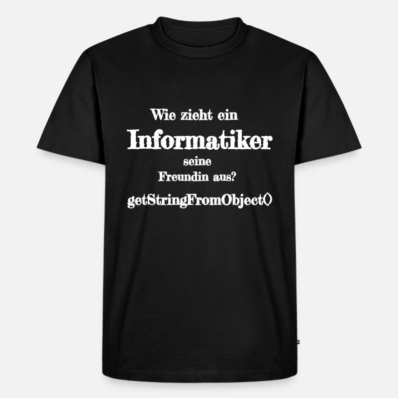 Informatiker Witz getstringfromobject - Männer Premium Bio T-Shirt - Schwarz