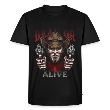 Cowboy Western Revolver Hero Cowboys - Men's Premium Organic T-Shirt - black - Front - Nico (187cm)