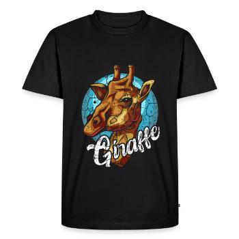 Girafe de steppe animal sauvage girafe - T-shirt Premium bio Homme - noir - Devant - Nico (187cm)