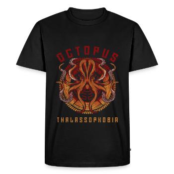 Poulpe poulpe créatures marines bouée de sauvetage océan - T-shirt Premium bio Homme - noir - Devant - Nico (187cm)