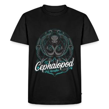Modern octopus marine life sea creatures fish - Men's Premium Organic T-Shirt - black - Front - Nico (187cm)