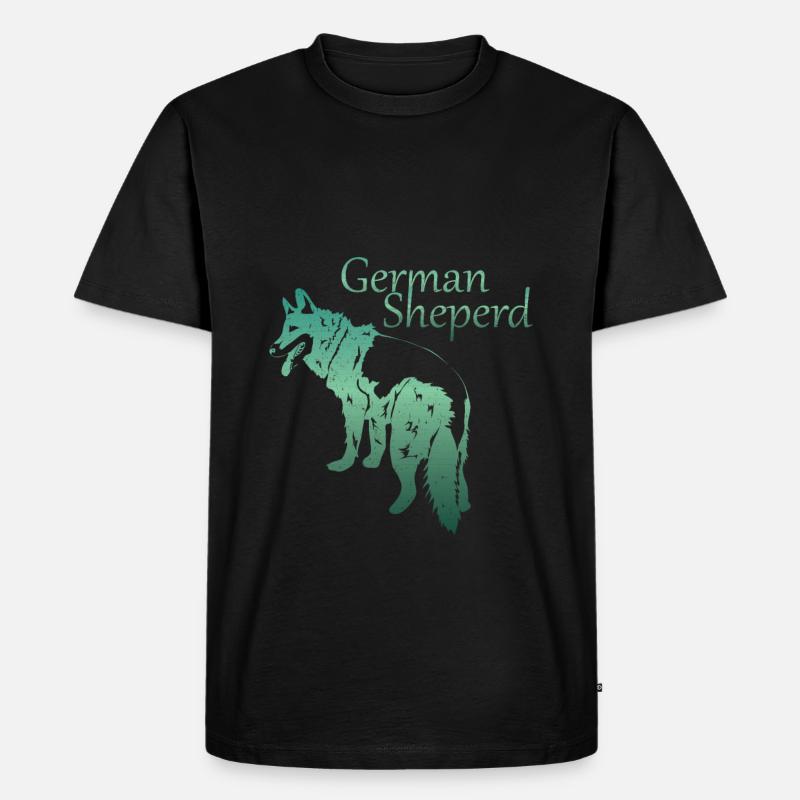 Schäferhund Silhouette - Männer Premium Bio T-Shirt - Schwarz