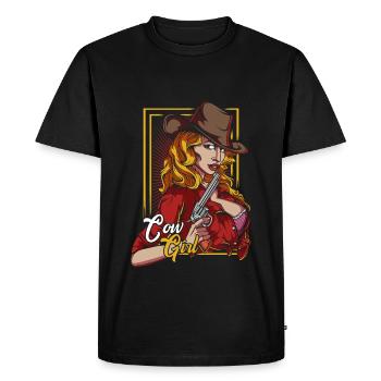 Cow Girl - Männer Premium Bio T-Shirt - Schwarz - Vorne - Nico (187cm)