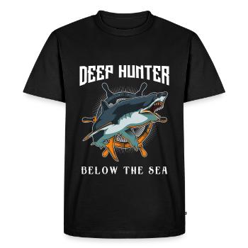 shark - Men's Premium Organic T-Shirt - black - Front - Nico (187cm)