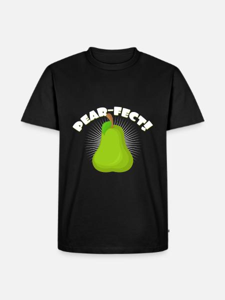 Birne - Männer Premium Bio T-Shirt - Schwarz