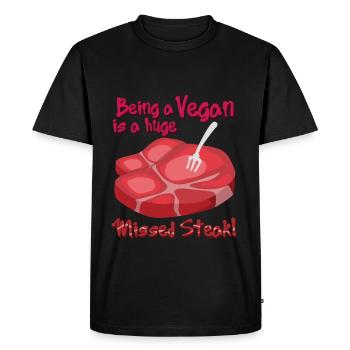 steak - T-shirt Premium bio Homme - noir - Devant - Nico (187cm)