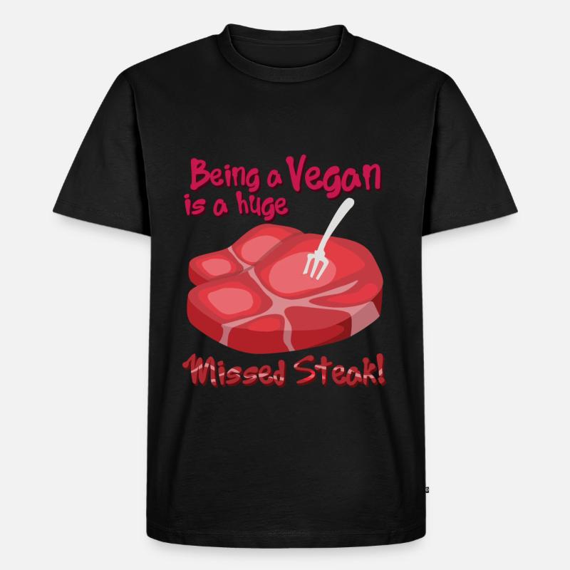Steak - Männer Premium Bio T-Shirt - Schwarz