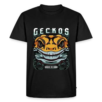 Geckos Gold Gecko Leopard Gecko Modern Gift - Men's Premium Organic T-Shirt - black - Front - Nico (187cm)