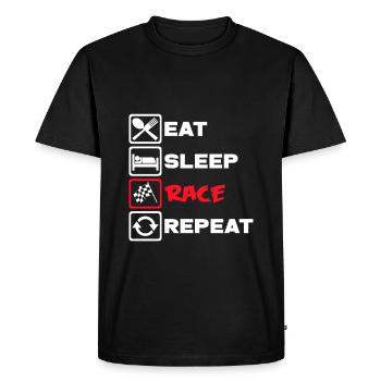 Pilote de course - T-shirt Premium bio Homme - noir - Devant - Nico (187cm)