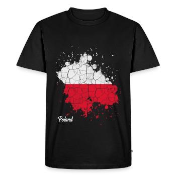 Pologne - T-shirt Premium bio Homme - noir - Devant - Nico (187cm)