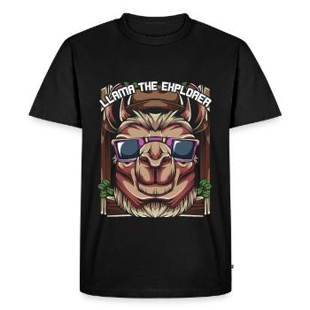 lama - Men's Premium Organic T-Shirt - black - Front - Nico (187cm)