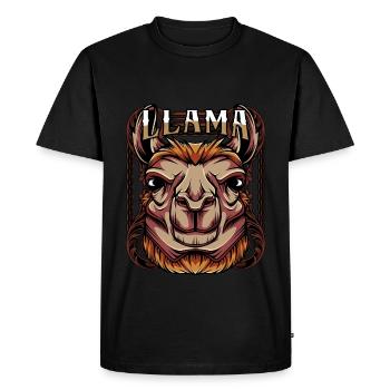 Modern LLama Alpaca Guanaco Wild Animal Gift - Men's Premium Organic T-Shirt - black - Front - Nico (187cm)
