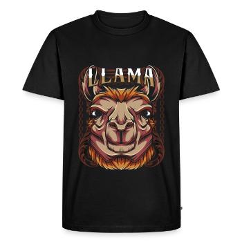 lama - Men's Premium Organic T-Shirt - black - Front - Nico (187cm)
