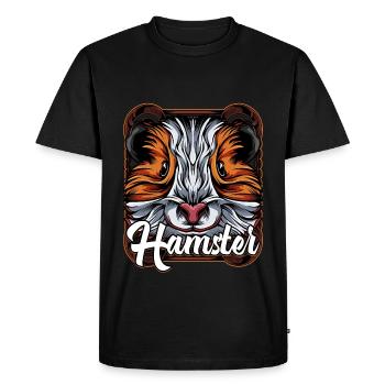 Cadeau de hamster animal de compagnie rongeur hamster - T-shirt Premium bio Homme - noir - Devant - Nico (187cm)