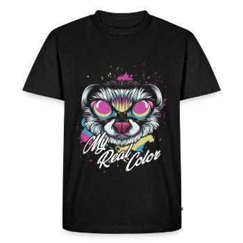 Furets - T-shirt Premium bio Homme - noir - Devant - Nico (187cm)