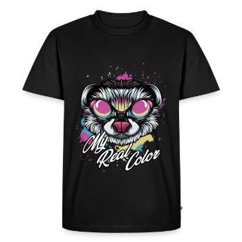 Arlequin Furet Waldtier Furet Mader Cadeau - T-shirt Premium bio Homme - noir - Devant - Nico (187cm)