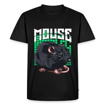 Maus - Männer Premium Bio T-Shirt - Schwarz - Vorne - Nico (187cm)