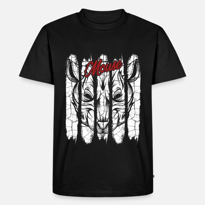 Maus - Männer Premium Bio T-Shirt - Schwarz