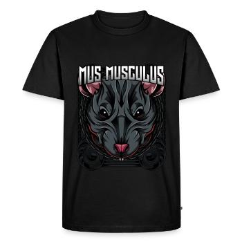 Mus Musculus | Souris souris cadeau - T-shirt Premium bio Homme - noir - Devant - Nico (187cm)