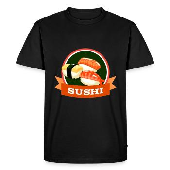 Sushi - Men's Premium Organic T-Shirt - black - Front - Nico (187cm)