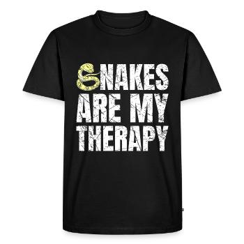 Les serpents sont mon propriétaire de serpent de thérapie - T-shirt Premium bio Homme - noir - Devant - Nico (187cm)