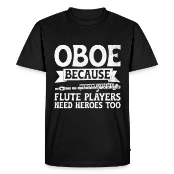 Joueur de hautbois Hautbois Basoonist Marching Band Instrumen - T-shirt Premium bio Homme - noir - Devant - Nico (187cm)