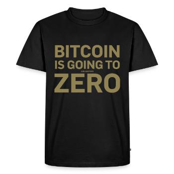 Dicton Bitcoin Bitcoin ajoutera un autre zéro - T-shirt Premium bio Homme - noir - Devant - Nico (187cm)
