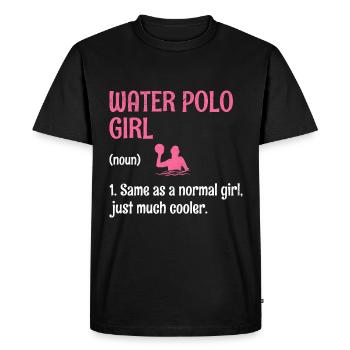 Fille de water-polo comme une fille normale Juste beaucoup de co - T-shirt Premium bio Homme - noir - Devant - Nico (187cm)