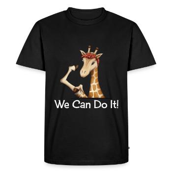 Giraffe we can do it Woman Rights Woman power - Men's Premium Organic T-Shirt - black - Front - Nico (187cm)