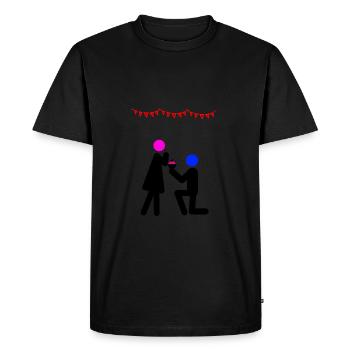 proposition de mariage - T-shirt Premium bio Homme - noir - Devant - Nico (187cm)