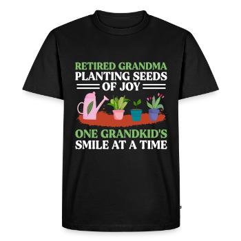 Jardinier Grand-mère à la retraite Retraité Jardinier Garde - T-shirt Premium bio Homme - noir - Devant - Nico (187cm)
