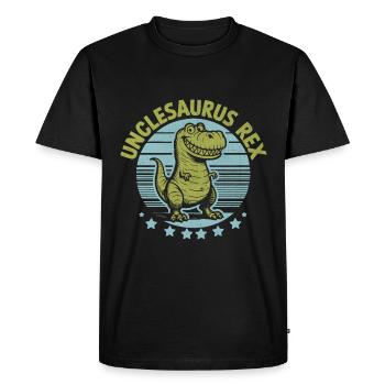 Unclesaurus Rex Dinosaur Uncle Family Uncles Niece - Men's Premium Organic T-Shirt - black - Front - Nico (187cm)