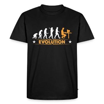 Computer Nerd Evolution - orange/weiss - Men's Premium Organic T-Shirt - black - Front - Nico (187cm)