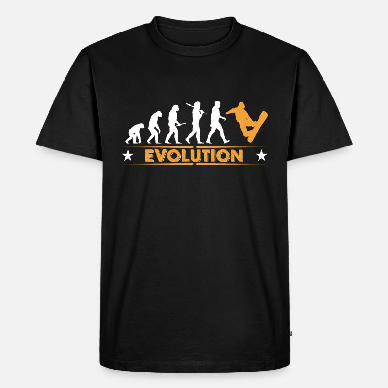 Snowboard Evolution - orange/weiss - T-shirt Premium bio Homme - noir