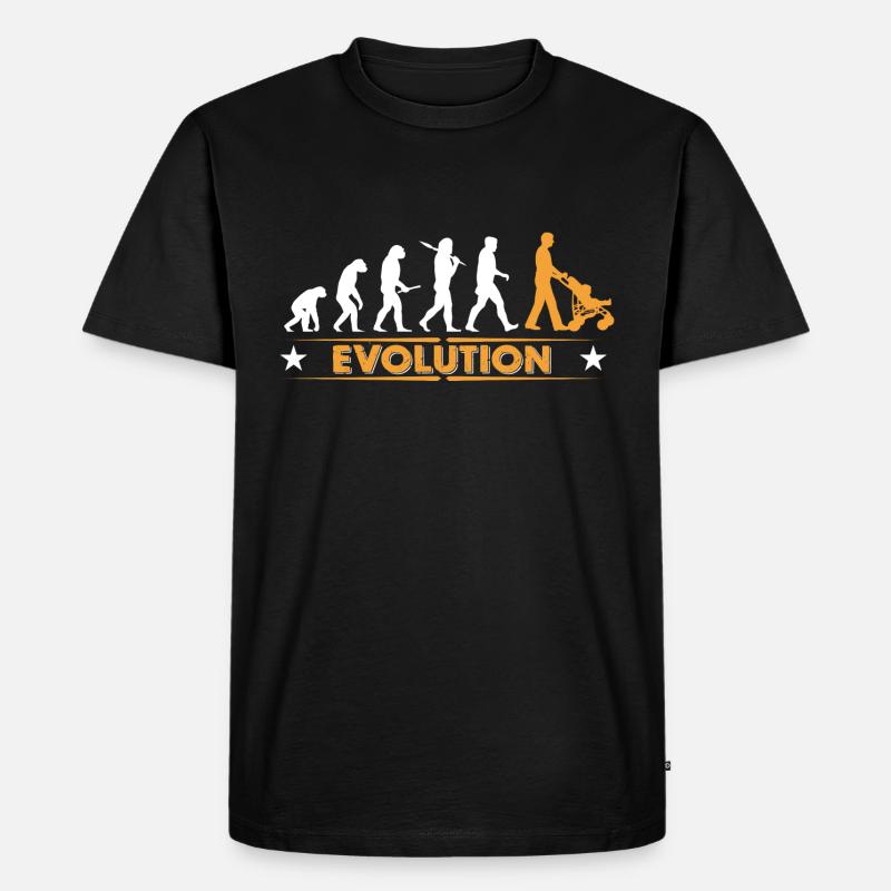 Walking Dad - Evolution - Männer Premium Bio T-Shirt - Schwarz