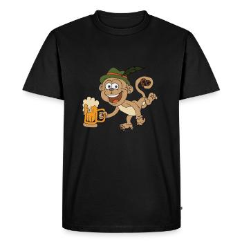 Singe - T-shirt Premium bio Homme - noir - Devant - Nico (187cm)