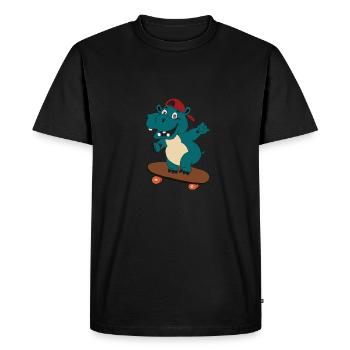 Kids skating Hippo - Men's Premium Organic T-Shirt - black - Front - Nico (187cm)
