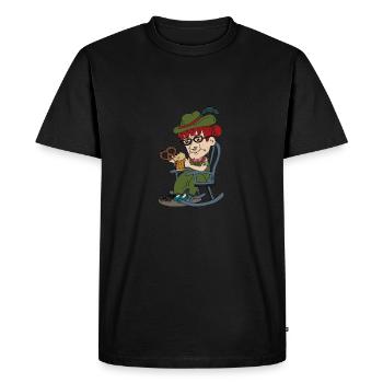 Grand-mère - T-shirt Premium bio Homme - noir - Devant - Nico (187cm)