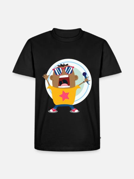 Singer Superstar Doodle Art - Männer Premium Bio T-Shirt - Schwarz