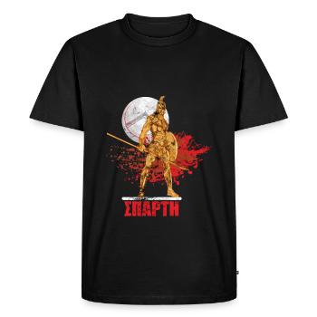 Sparta Warrior Lambda Shield - Men's Premium Organic T-Shirt - black - Front - Nico (187cm)