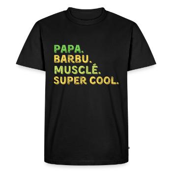 cadeau homme papa barbu humour - T-shirt Premium bio Homme - noir - Devant - Nico (187cm)
