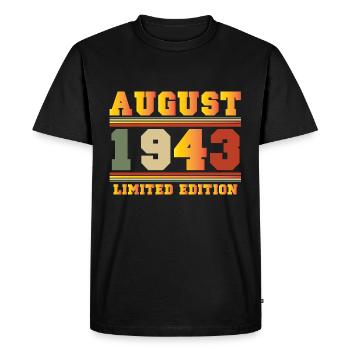Août 1943 Cadeau d’anniversaire en édition limitée - T-shirt Premium bio Homme - noir - Devant - Nico (187cm)