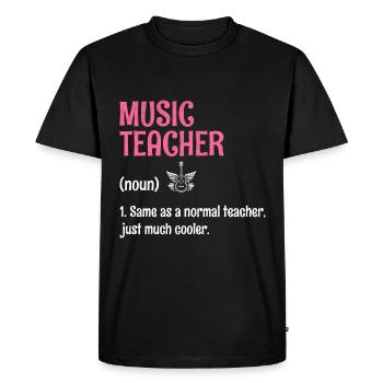 Professeur de musique identique à un professeur normal, juste beaucoup C - T-shirt Premium bio Homme - noir - Devant - Nico (187cm)