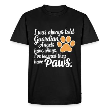 Chien Patte Ange Ange Gardien Compagnon Amoureux des Chiens - T-shirt Premium bio Homme - noir - Devant - Nico (187cm)