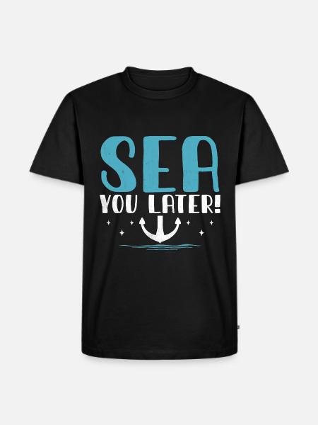 Meer Sie später Paddelboot - Männer Premium Bio T-Shirt - Schwarz