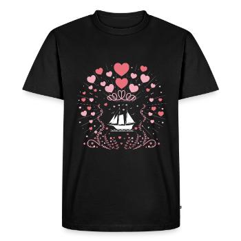 Pédalo à thème Saint-Valentin - T-shirt Premium bio Homme - noir - Devant - Nico (187cm)