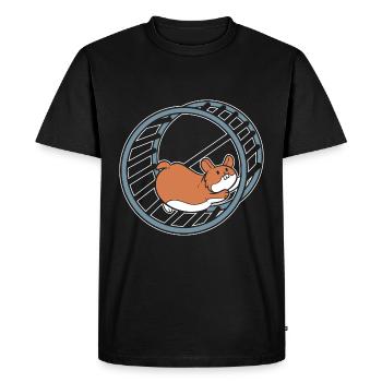 Hamster dans une roue Propriétaire de hamster - T-shirt Premium bio Homme - noir - Devant - Nico (187cm)