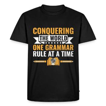 Professeur de langues étrangères École Professeurs de langues - T-shirt Premium bio Homme - noir - Devant - Nico (187cm)