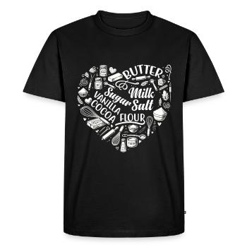 Heart Baking Pastry Baker Bread Bake Cake Bakers - Men's Premium Organic T-Shirt - black - Front - Nico (187cm)