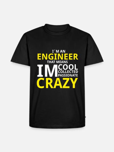 Crazy Engineer - Men's Premium Organic T-Shirt - black